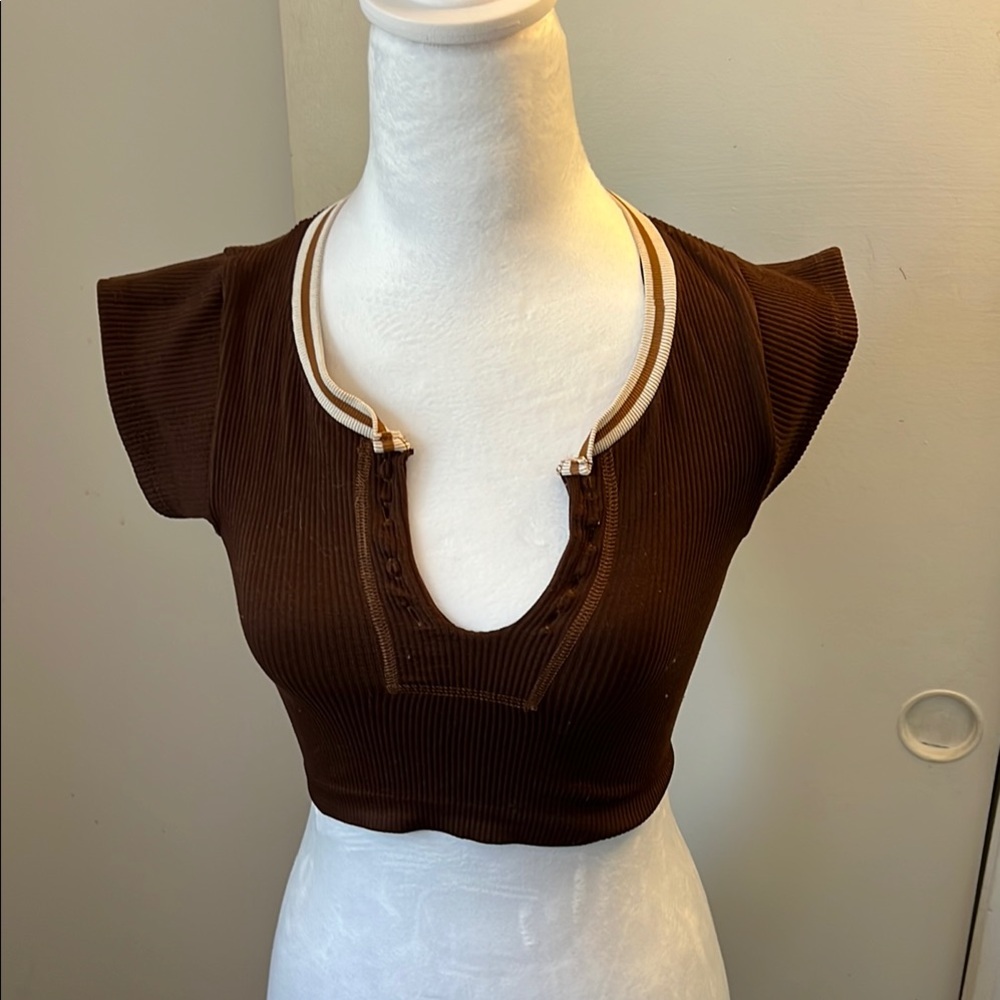 Urban outfitters Brown Ribbed Women's Top